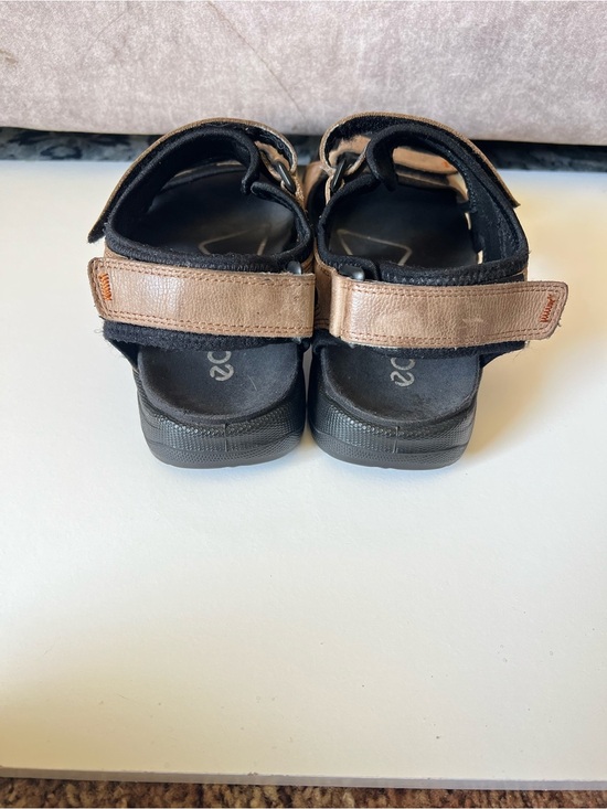 Ecco Tan and Black Adjustable Leather Sport Sandals main image 6